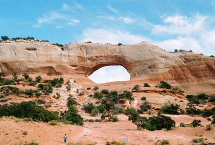 [Thick arch near roadside.]